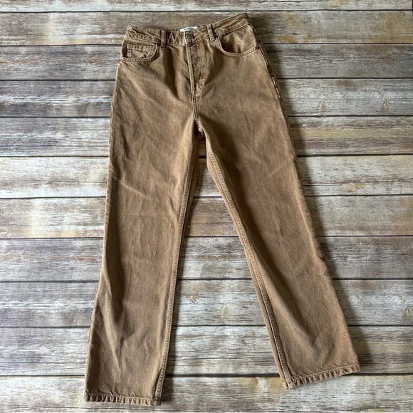 New NWOT Reformation Cynthia High Rise Straight Jeans Vintage Marzipan - Picture 6 of 14